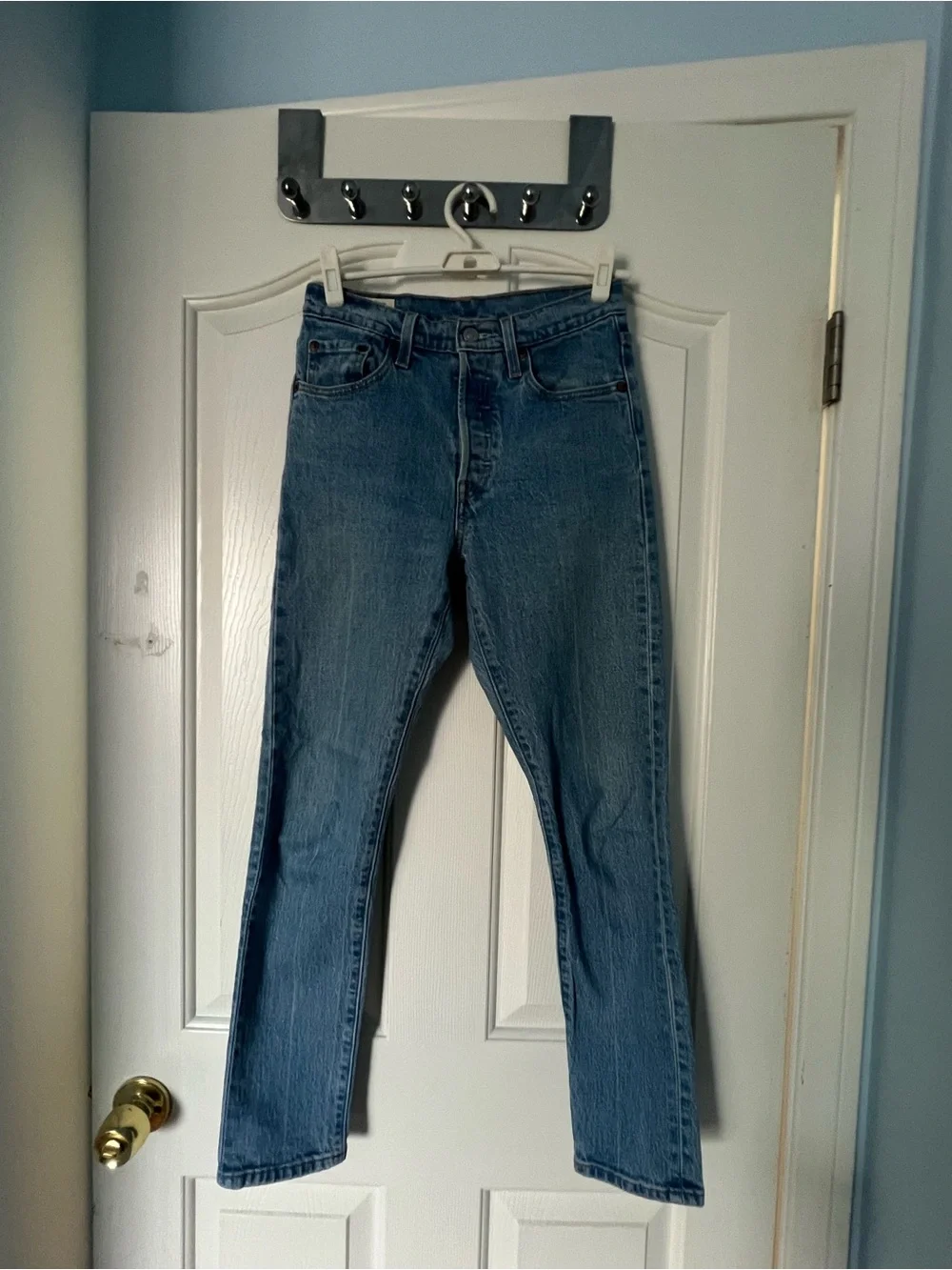 Classic Levi's 501 Light Blue Denim Jeans